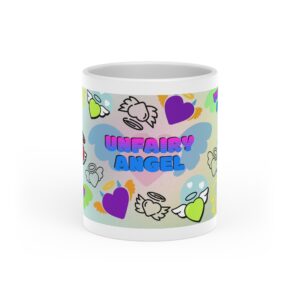 Unfairy Angel Whimsical Heart-Shaped Mug, Perfect Gift for Mother's Day, Birthday, Valentine's Day, Warm as mom's embrace, Gift for Teens