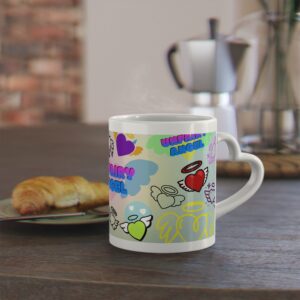 Unfairy Angel Whimsical Heart-Shaped Mug, Perfect Gift for Mom, Birthday, Valentine's Day, Gift for Teens