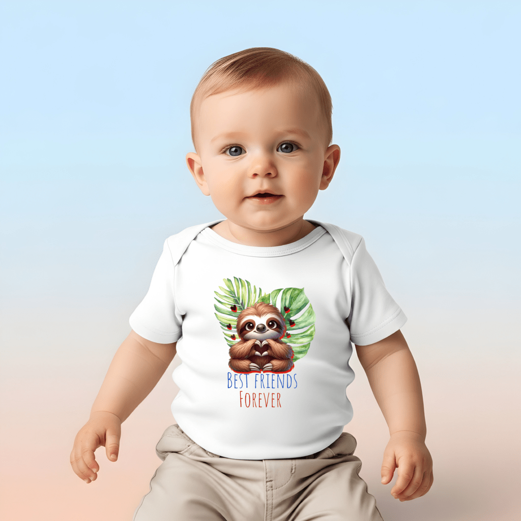 "Best Friends Forever" Baby Organic Short Sleeve Onesie