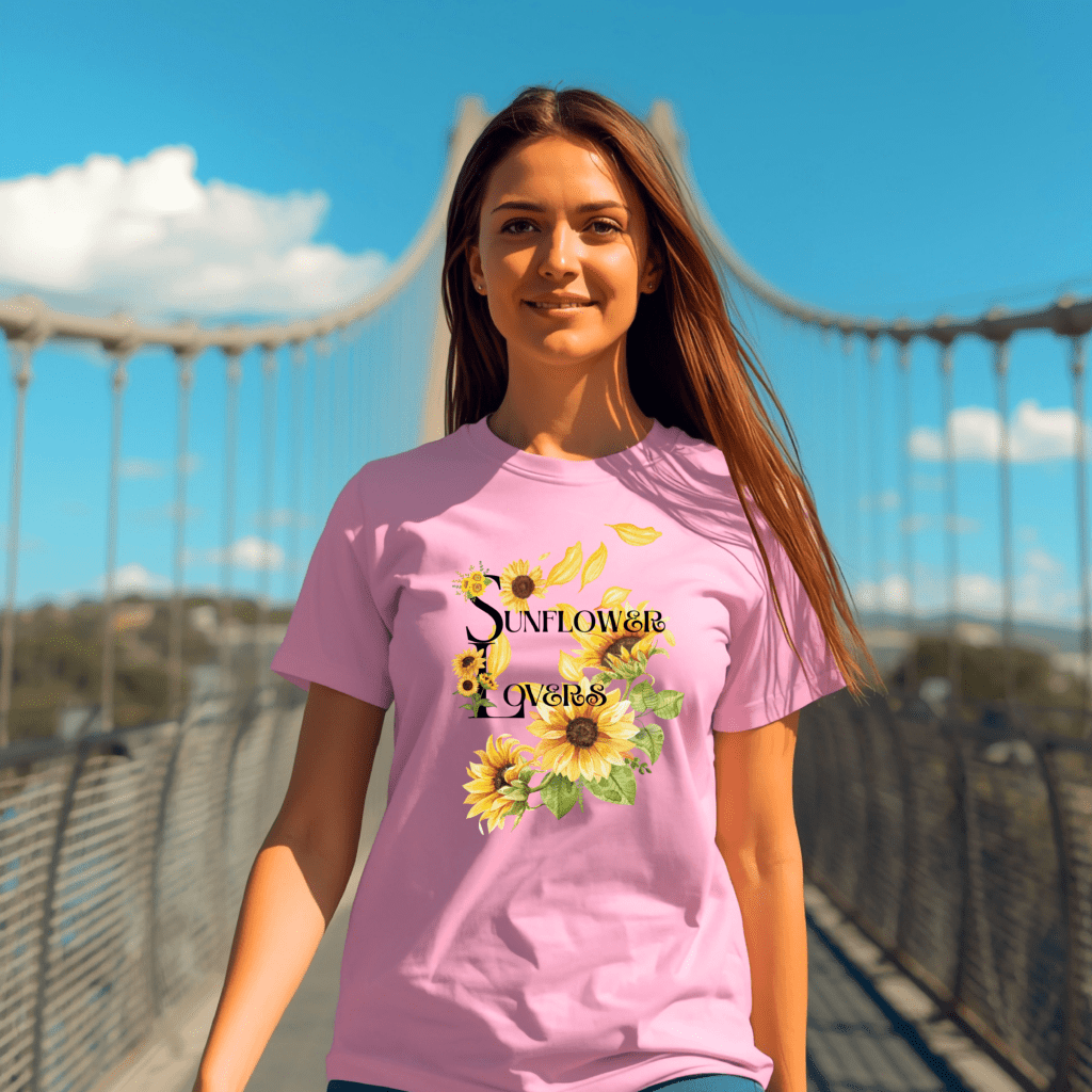 "Sunflower Lovers" Floral, Eco-friendly T-shirt for Women