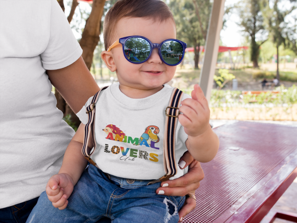 "Animal Lovers Club" Eco-friendly, organic Baby T-Shirt