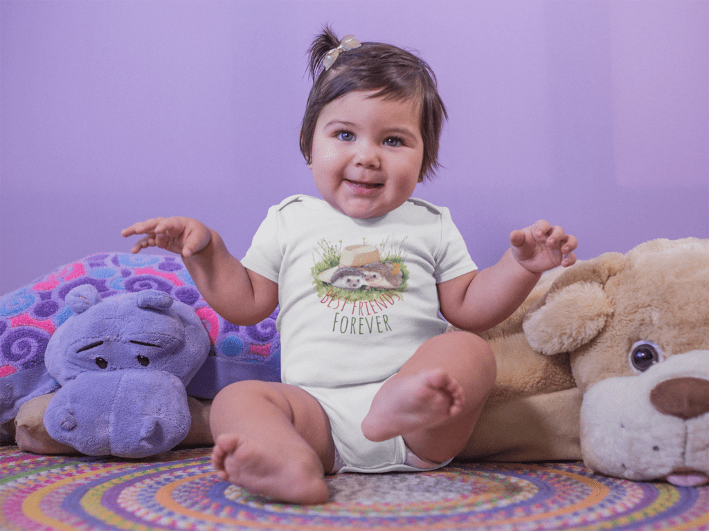 "Best Friends Forever" Eco-friendly, Organic Short Sleeve Onesie for Babies