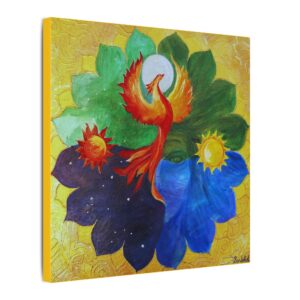 "Vibrant Phoenix" - Spiritual Zen Art, Eco-friendly Canvas, design by Annamaria Bartok