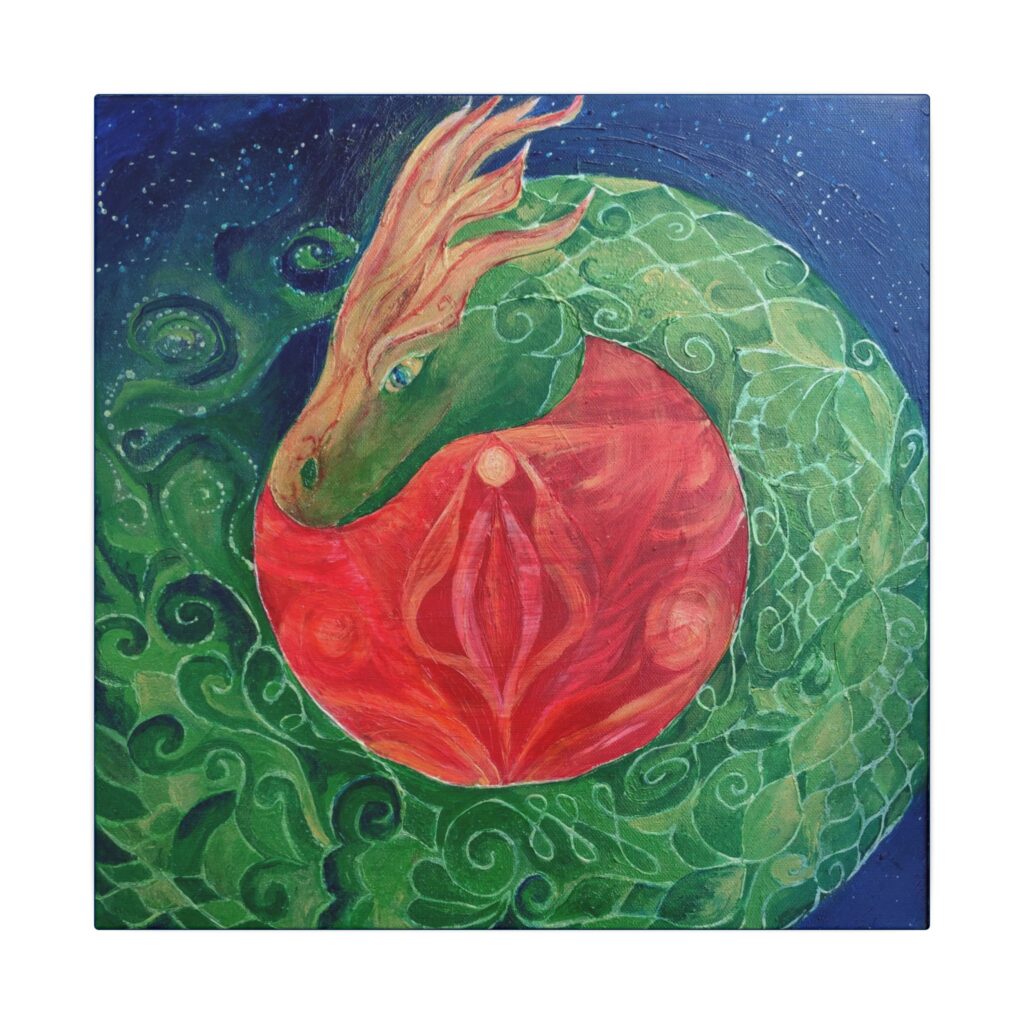 "Dragon" Spiritual, Zen Art - Eco-friendly Canvas, Design by Annamaria Bartok